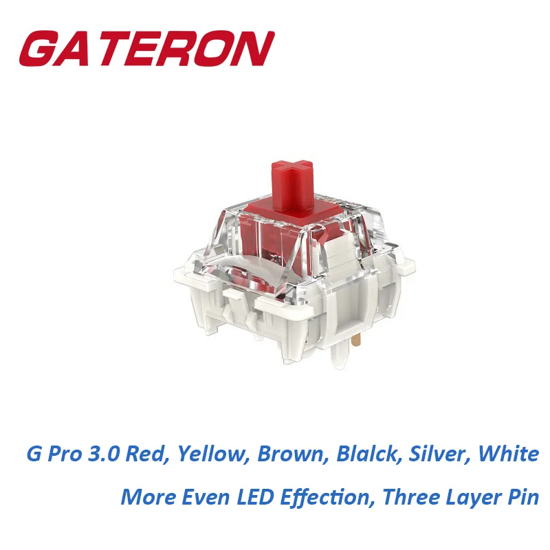 Gateron G Pro 3.0 3pin 5pin SMD RGB Lineárny hmatateľná čierna biela žltá červená strieborná hnedá spínač Mechanická klávesnica pred luxom