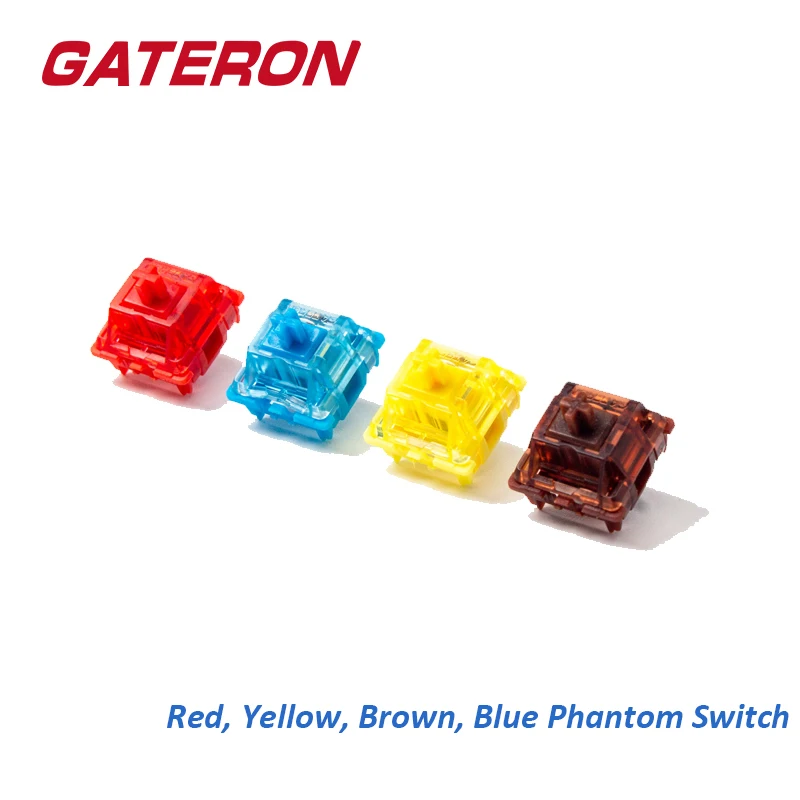 Gateron Phantom Switch vopred ladený kliknutím na hmatovú lineárnu 3 Pin RGB SMD Hot Swap Red Yellow Blue Brown Mechanická klávesnica