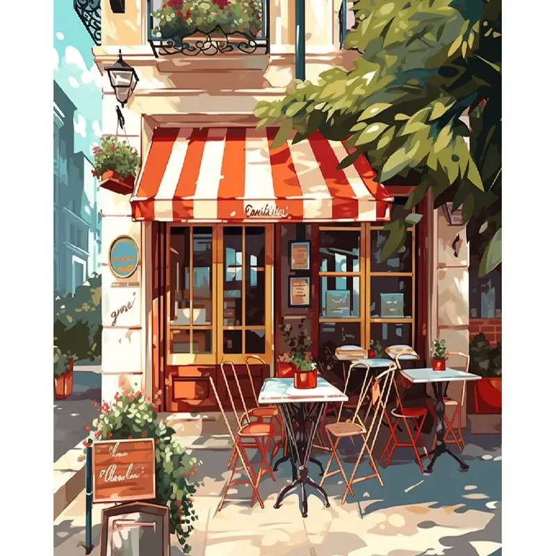 Gatyztory 40x50cm maľba podľa čísel ručne vyrábaná sfarbenie podľa čísel Store scenérie Domov Decors pre dospelých