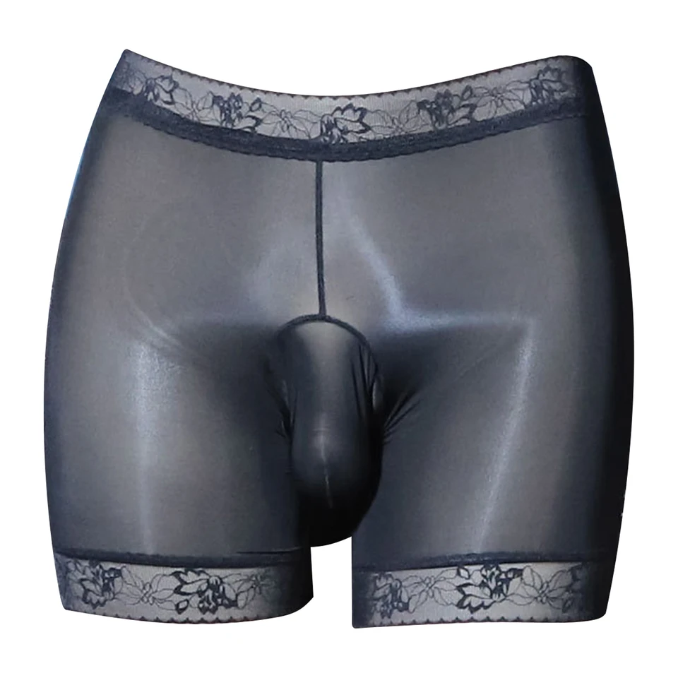 Gay Mens Sissy Boxer Briefs sexy priehľadný lesklý boxer kraťas