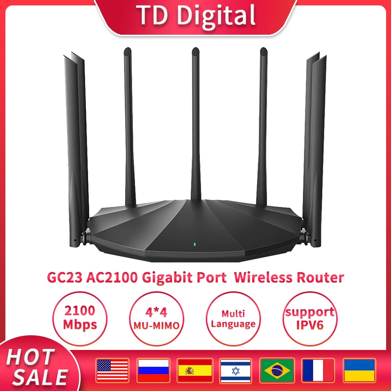 GC23 AC2100 WiFi Router Dual-Dand REAPEATER GIGABIT 7*6BI High Gain Antennas WiFi Repeater s IPTV Plug and Play