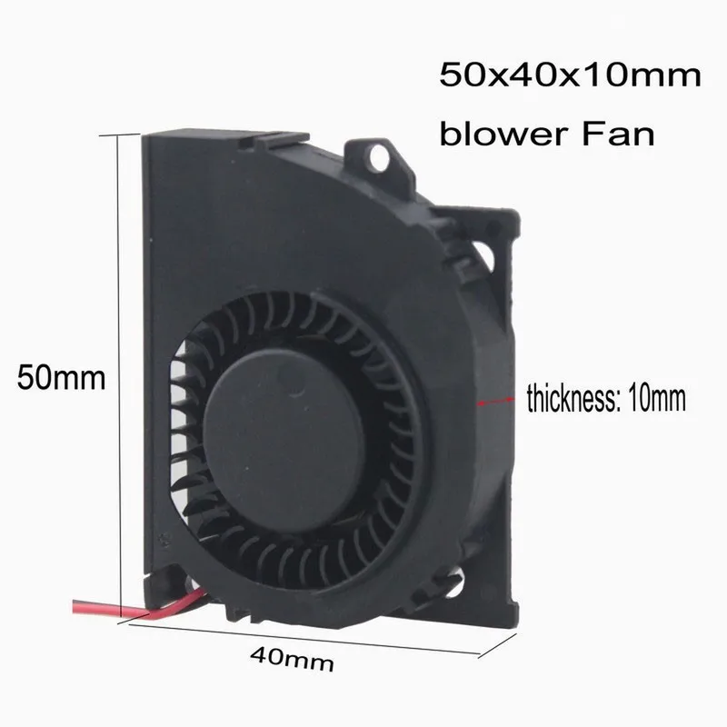 Gdstime 2 ks 5 volty 2pin dúchadlové turbo ventilátor 5V DC Centrifugálny chladiaci ventilátor 50 mm x 40 mmx 10 mm 5010S PC Cooler 50*40*10 mm 5 cm