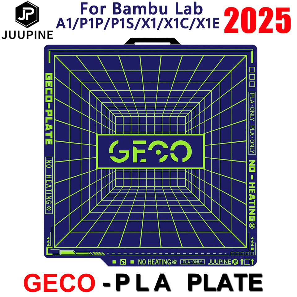 GECO Plate Juupin Build Plate pre Bambulab A1 X1 P1P P1S PLA PLATKA 257x257 pre Bambu Lab Build Plate 3D TLAČKA TOP1 ADHESION