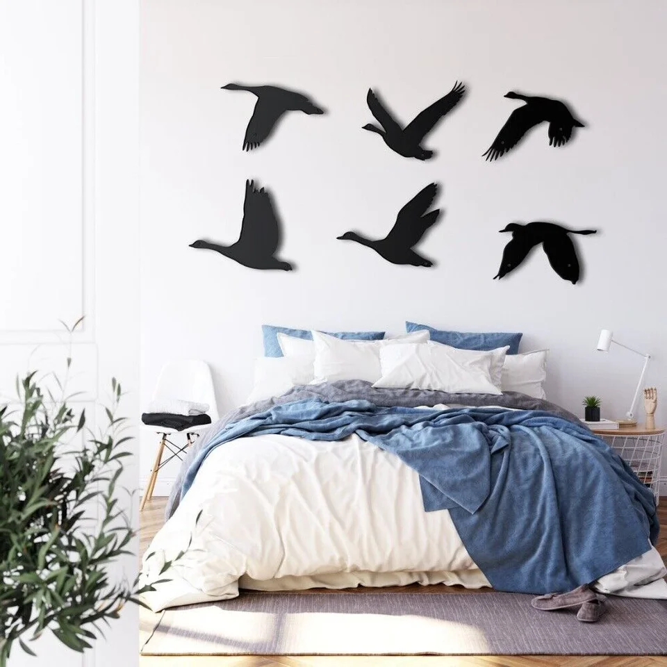 Geese Birds Art, Metal Birds Decort, Metal Wall Art, Decor Wall Decor, Domáce dekorácie Husi kov Birds Art Decor Wall