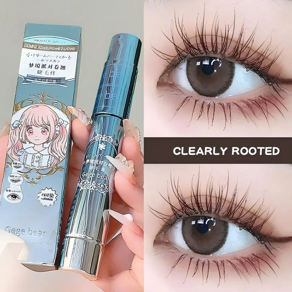 Gege Bear Dream Party Curly Black Sun Mascara Mascara roztomilý dizajn celý deň s dlhým nosením rias