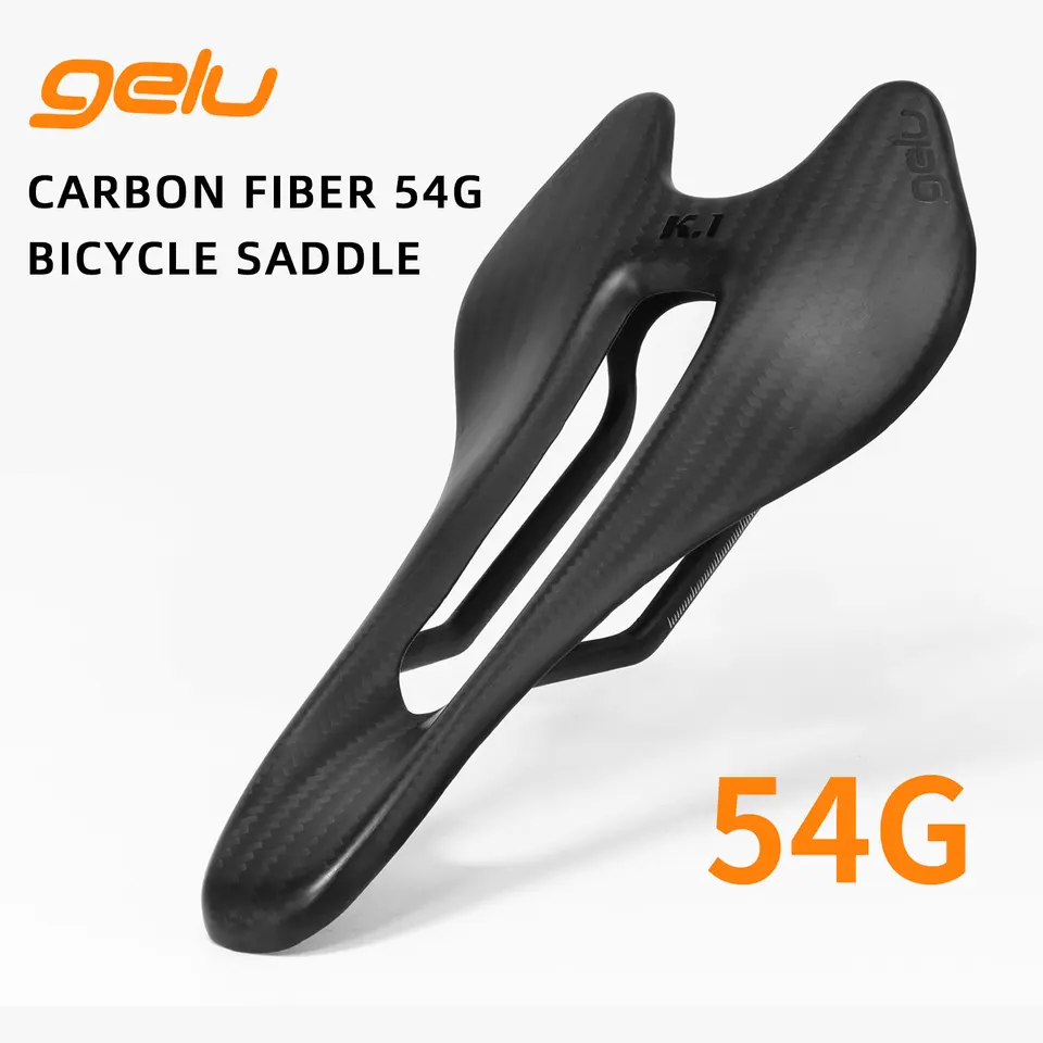 Gelu uhlíkové vlákno sedlo ultralight 54g ergonomicky navrhnuté plné uhlíkové dvojkolesové dutiny priedušného vankúša na bicykli