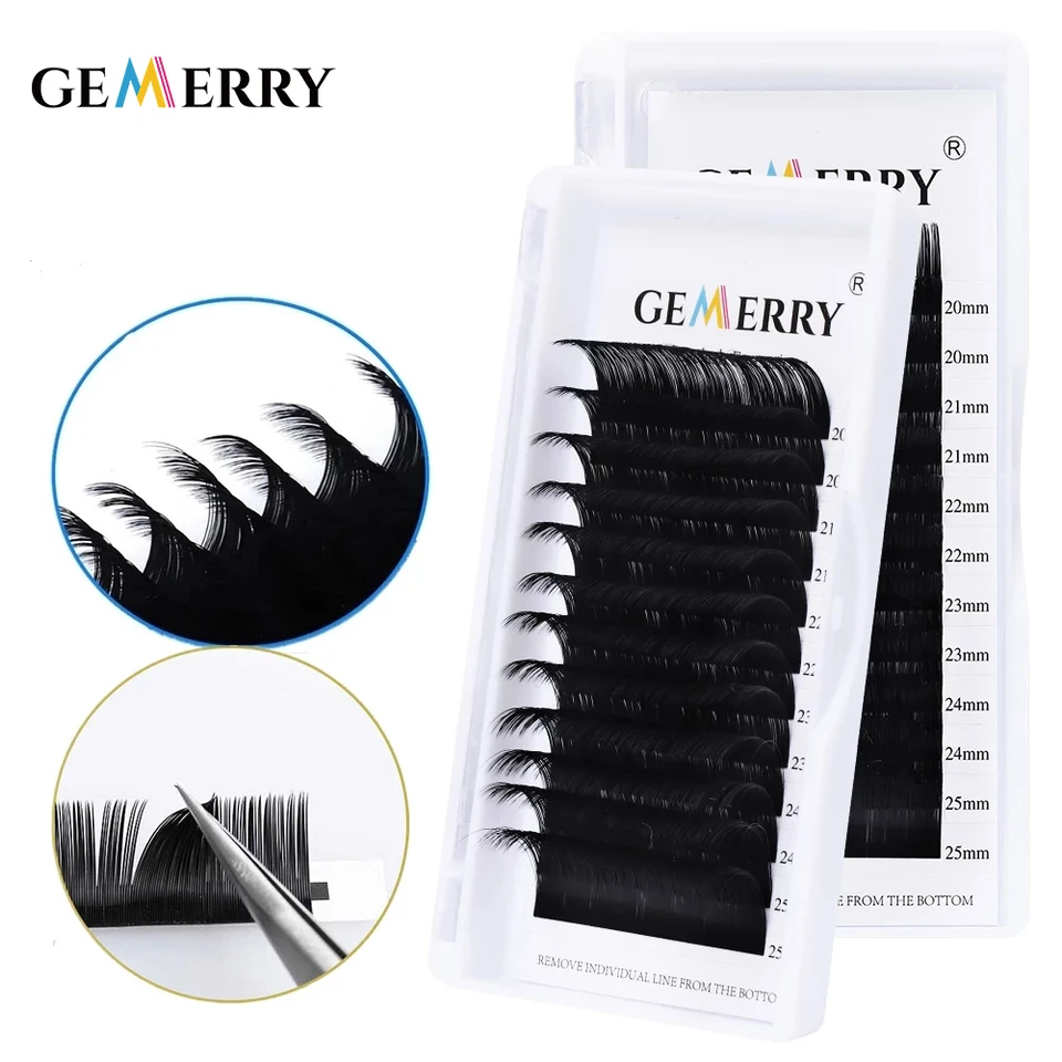 Gemery jednotlivé riasy 12 -linky make -upy na predĺženie rias faux Mink Mink Falošné mihalnice kozmetické nástroje umelé klasické riasy