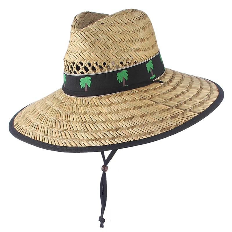 Gemvie Wide Brim Lestiguard Slaw Hat for Women Men Outdoor Sun Beach Hats Letný slamený klobúk