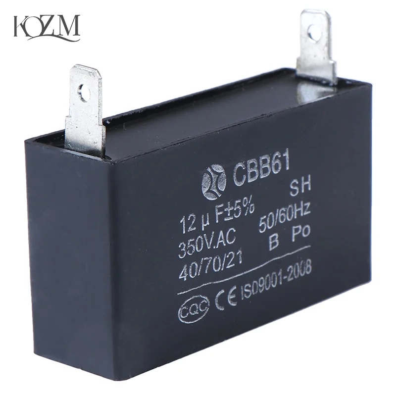 Generátor kondenzátora generátora Black 12UF CBB61 12UF 50/60Hz 350VAC Motor