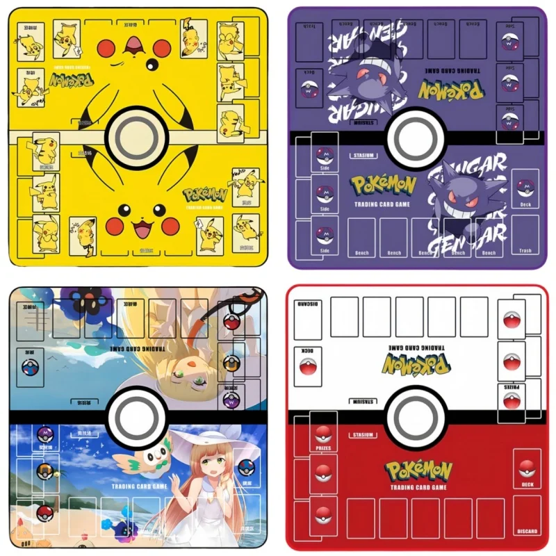 Gengar Lillie Card Pad Poke Ball Ptcg DIY DIY Action Action Figures Anime Game Collection Zbierka Two Player Version Battle Mat Darče