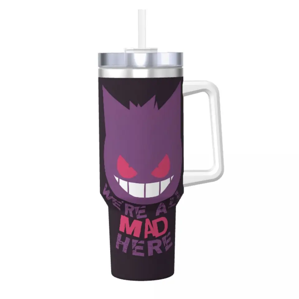 Gengar Pokémon z nehrdzavejúcej ocele THERMAL TERMAL CUSKY S Slamcmi a vekom veľkých hrnčekov šálka studenej a horúcej fľaše s vodou