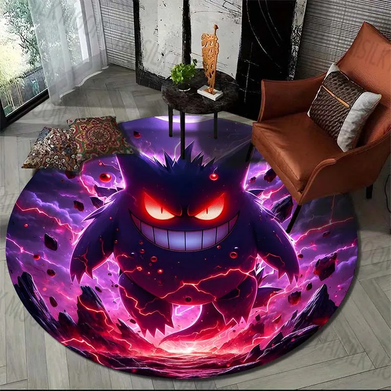 Gengar Round Carpet Pokemon Area Koberce pre koberce v obývacej izbe Koberce Camping Picnic Mat