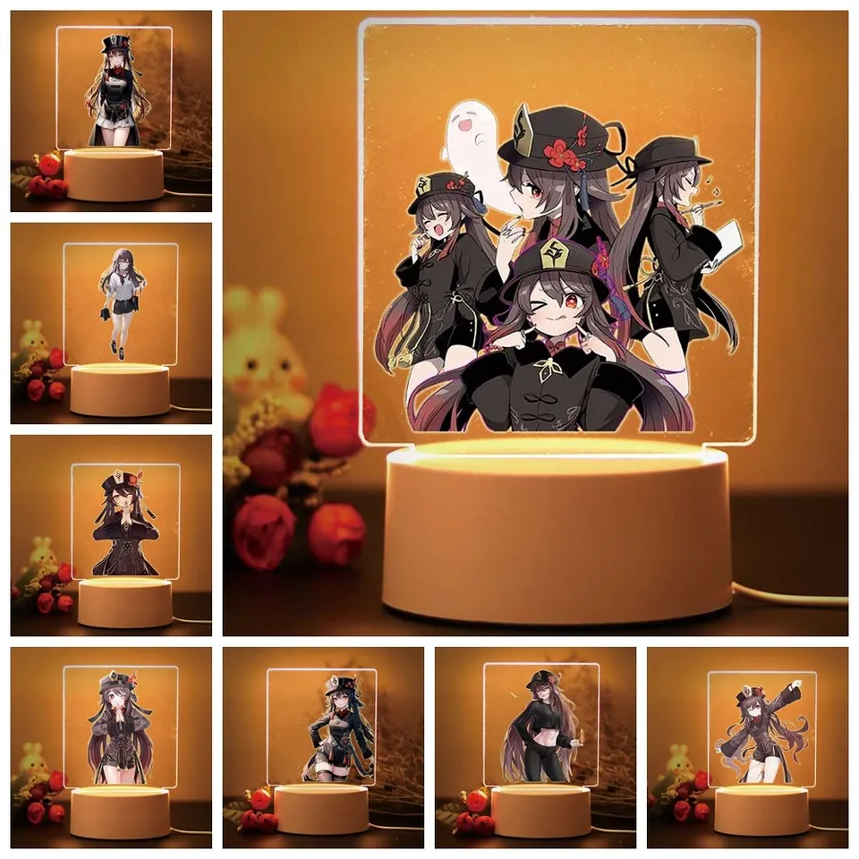 Genshin Cute Hu Tao 3D Illusion Light for Herge Room Decor