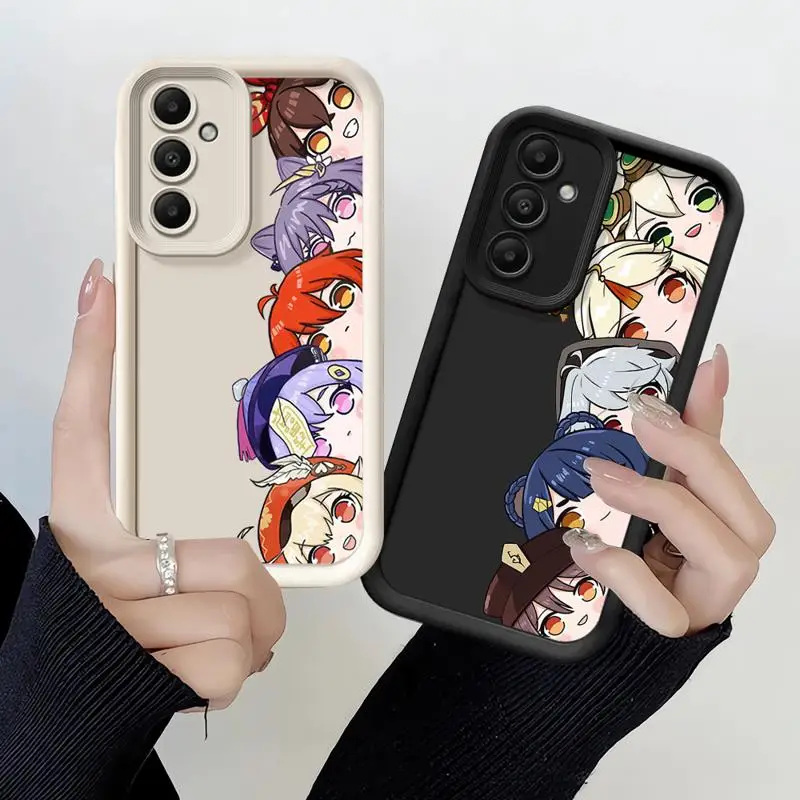 Genshin Impact Anime Cute Case pre Samsung Galaxy A51 A14 5G A52 A34 A53 A12 A12 A32 A23 A51 A15 Matte Hard Phone Coque Coque