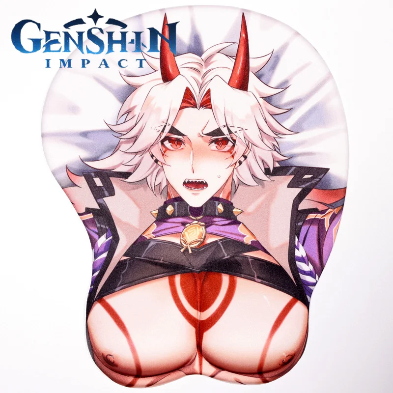 Genshin Impact arataki Itto Mouse Pad Creative Cartoon 3D Sexy Silikone Gaming myš myši podložka s pútkom anime odpočinok shippin