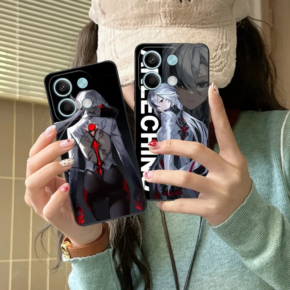Genshin Impact Arlechino Mobile Case pre Xiaomi Redmi Note 13 12 11 10 9 8 7 6 SA Pro Lite plus 5G čierny telefónny kryt fonda
