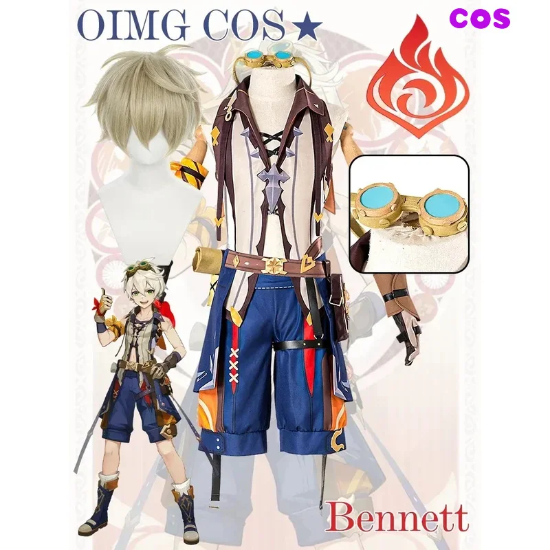 Genshin Impact Bennett Cosplay kostým Uniforma parochne Anime Halloween Vysoko kvalitné kostýmy pre mužov