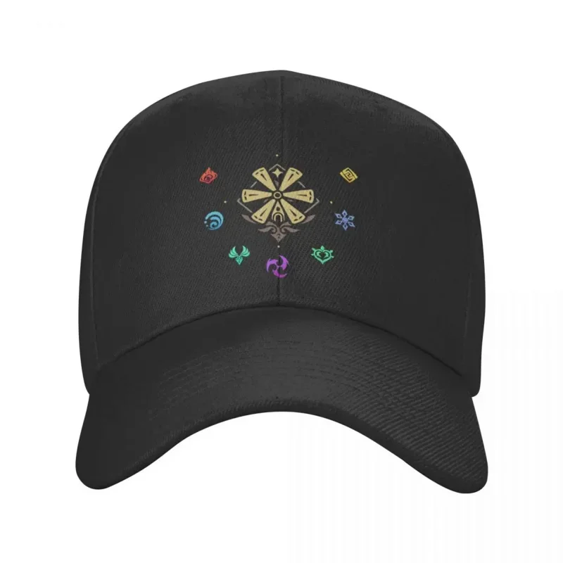 Genshin Impact Elements Baseball Cap Sports Men's Dámska nastaviteľná anime hra Dad Hat Summer Snapback Caps