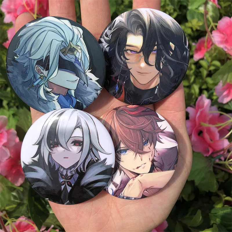 Genshin Impact Fatui Dottore Doctor Rucrator Pantalon Cosplay odznak PIN Game Anime spte cinplate brošňa doplnky Prop