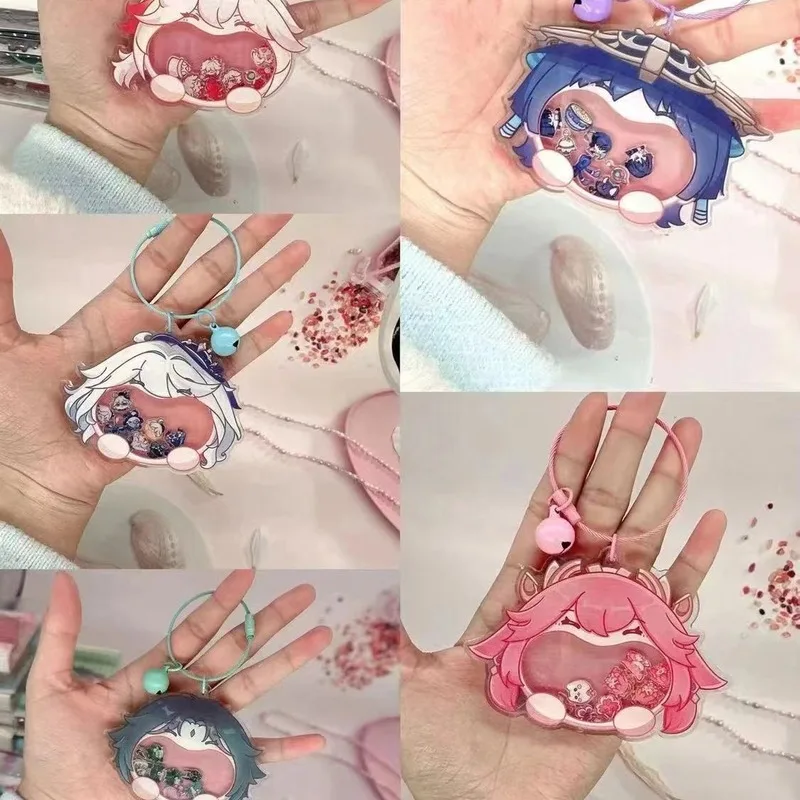 Genshin Impact Game Periférna akrylová akrylová Kaedehara Kazuha Yaemiko Xiao Internet Celebrity Big Mouth Rocking Music Keychain Prívesok