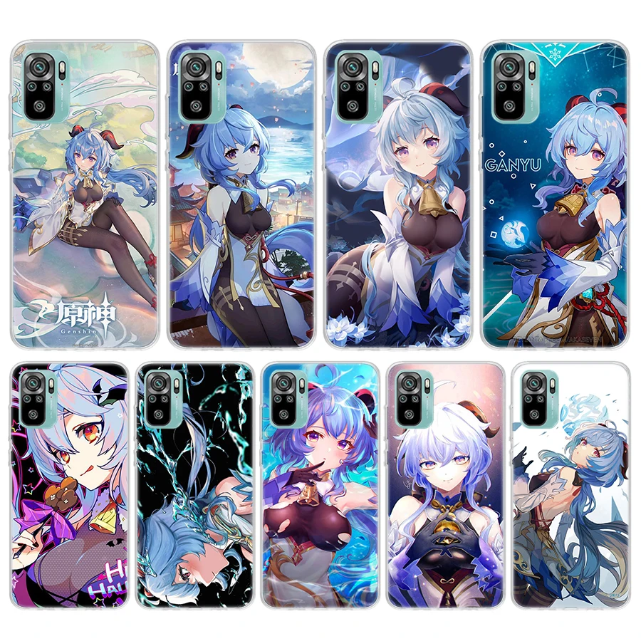 Genshin Impact Ganyu Soft Pase Pase pre Xiaomi Redmi Note 12S 13 11S 10 Pro 10S 11T 9 9S 8T 8 11E Plus 12t Plus Cover Cover