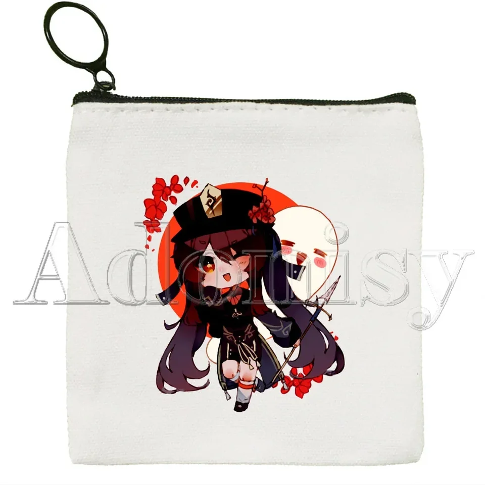 Genshin Impact Hu Tao Kawaii Game Cute Mini Coin Canse Canvas Student Peňaženka Coin Case Case Zipper ruka ženský kľúč