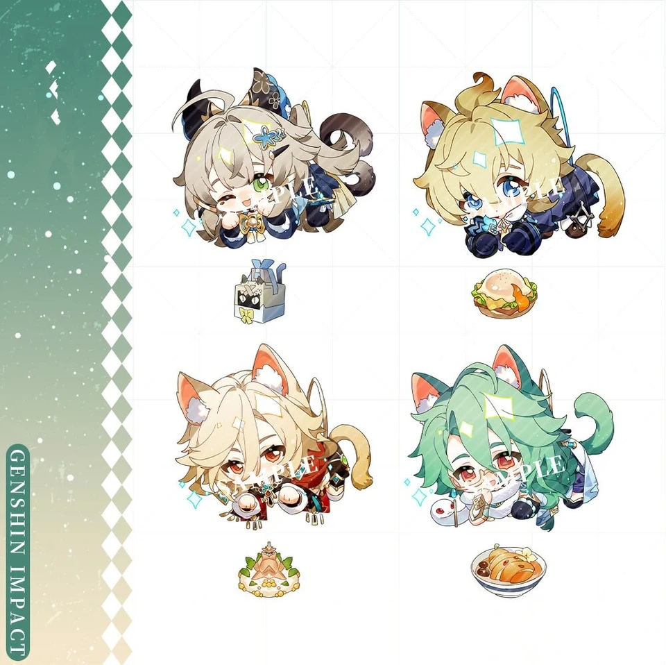 Genshin Impact Kirara Kaveh Baizhu Cosplay Accessories Anime Game Badge Keychain prívesok