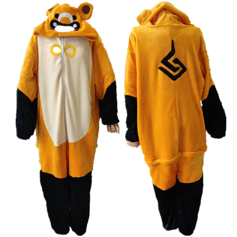 Genshin Impact xiangling Guoba Pyžamy kombinézy zimné flanel plyšové kreslené kreslené anime cosplay kostým kigurumi nový ia6370