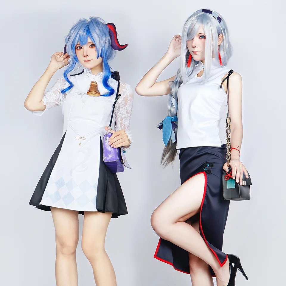 Genshin Impact Xicha Co označil a prepojil Ganyu Shenhe Cosplay Clothing Anime Animation Game cos Women