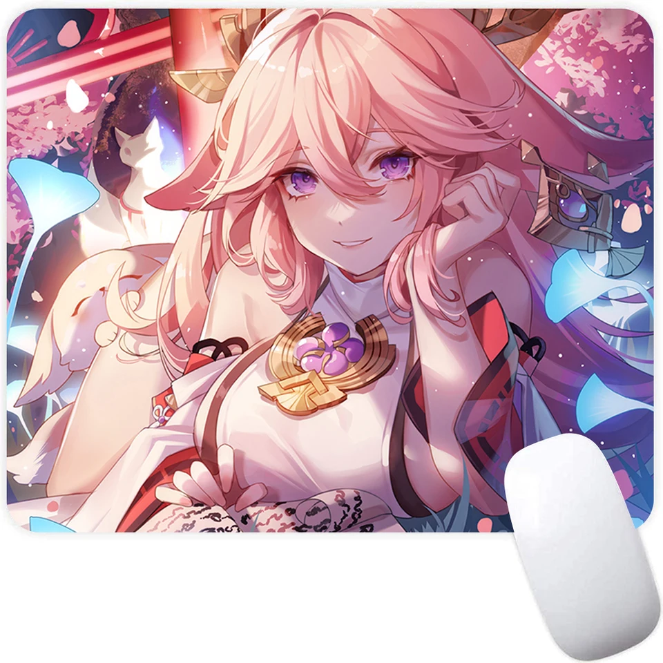 Genshin Impact Yae Miko Small Gaming Mouse Pad Computer MousePad PC PC Gamer Mouse Myt XXL NAPOHOP MAUSEPAD MAUSEPAD Klávesnica MOŽNÁ PODDEL