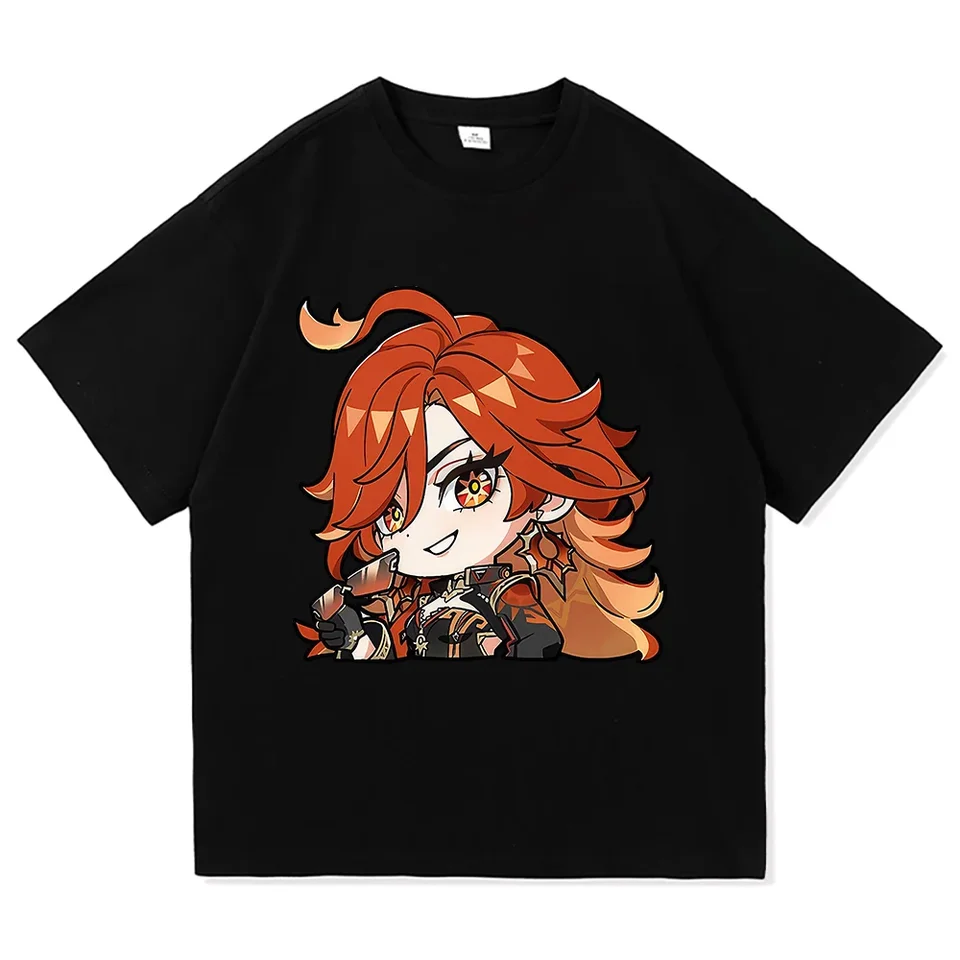 Genshin náraz mavaika tlač Trink módne ženy estetické oblečenie horúca hra tričko unisex karikatúry vintage unisex oblečenie top vrchol