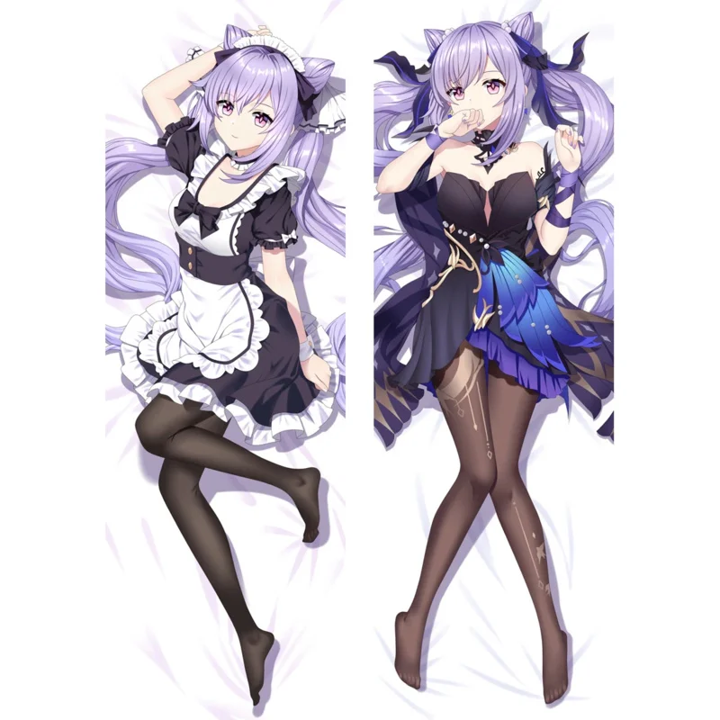 Genshin Náraz na vankúš vankúš na Qing Panlow Pase Peachskin Keqing Objíma vankúš na vankúš Prikrývku posteľná obliečka na 2-stranu Dakimakura vankúš IA1068