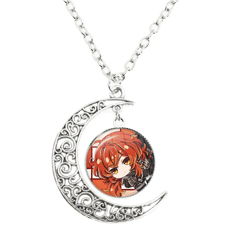 Genshin náraz shikanoin heizou yelan Scaramouche cosplay anime Moon náhrdelník kupol