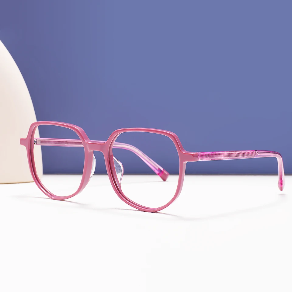 Geometrický veľký úplný okuliarsky squacle Square Acetát Fashion Women Stylish Transparentné okuliare Rám pre objektív predpisu