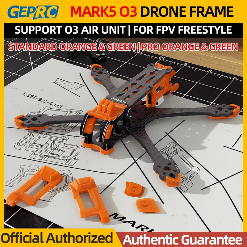 GEPRC Mark5 GEP-MK5 O3 DRONOVÝ RÁM pre DJI O3 Air Unit 4K 60 FPS FPV QuadCopter Frame FPV Freestyle RC Racing Dron Original