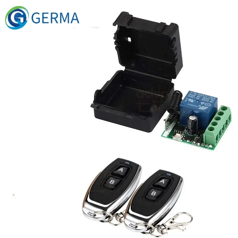 Germa 433MHz Univerzálny bezdrôtový prepínač diaľkového ovládača DC 12V 1CH RELE RELIVE RELIVER RF Pánový vysielač 433 MHz diaľkové ovládacie prvky
