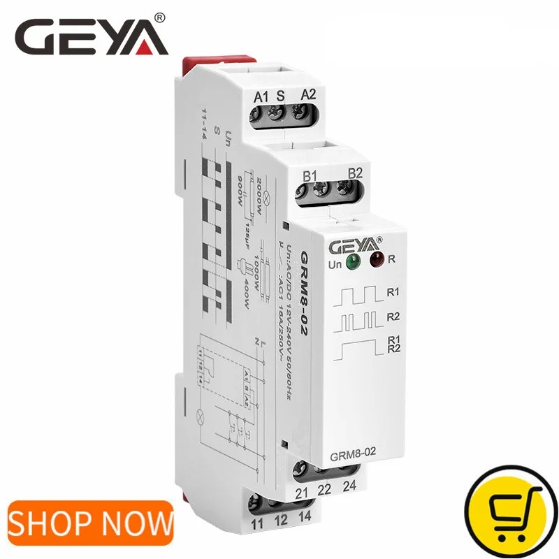 GEYA GRM8 LATCHING RElé relé relé SPDT 16A RELE RElé AC230V alebo AC/DC12-240V Impulse Relé 12V