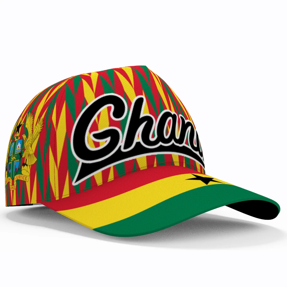 Ghana Baseball Cap Free Meno Meno Tím logo logo gh vrcholy klobúky GHA Country Travel Republic Nation Flag Ghanian Head pokrývky hlavy