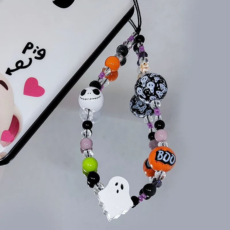 Ghost Face Mobile Telefón kúzlo Halloween reťaz retiazky na reťaz