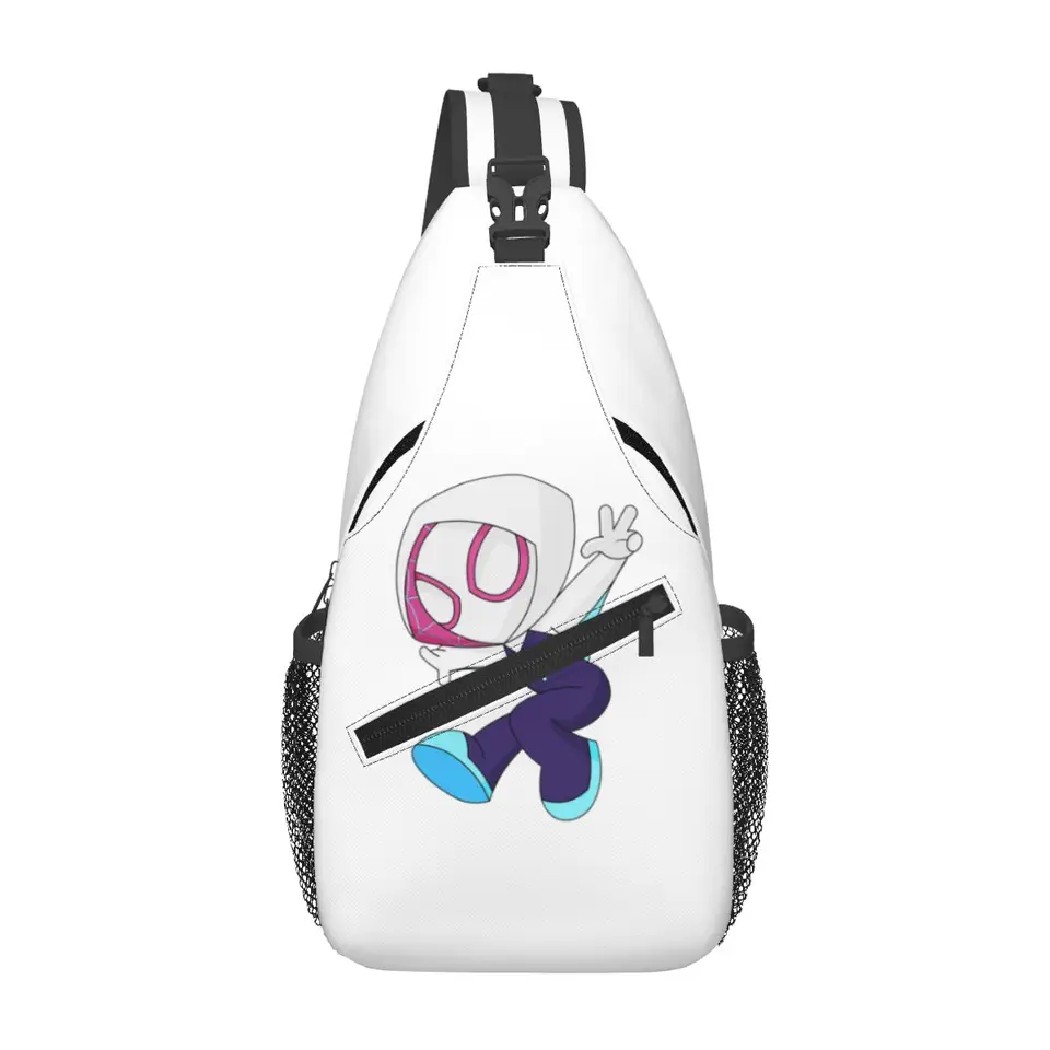 Ghost Spider Girl, roztomilé dieťa Spidey Girl Ghost Kids Hrudy Bag Men Sling Crossbody Batoh na hrudi vrecko na cestovanie Daypack vrecko na rameno