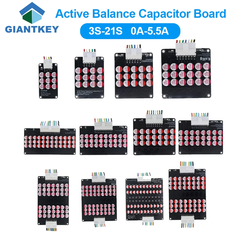 GiantKey Induktívny vyrovnávač liion liion LifePo4 LTO 4S 8S 16S BMS Aktívny zostatok prúd 0,1-6a 40a 50a 60a 80a 90a100a 120a 200a 300a