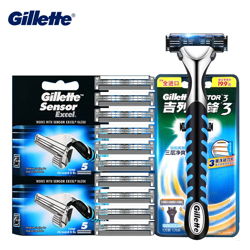 Gillette senzor Excel Pánske žiletky Pánske čepele Dvojldy