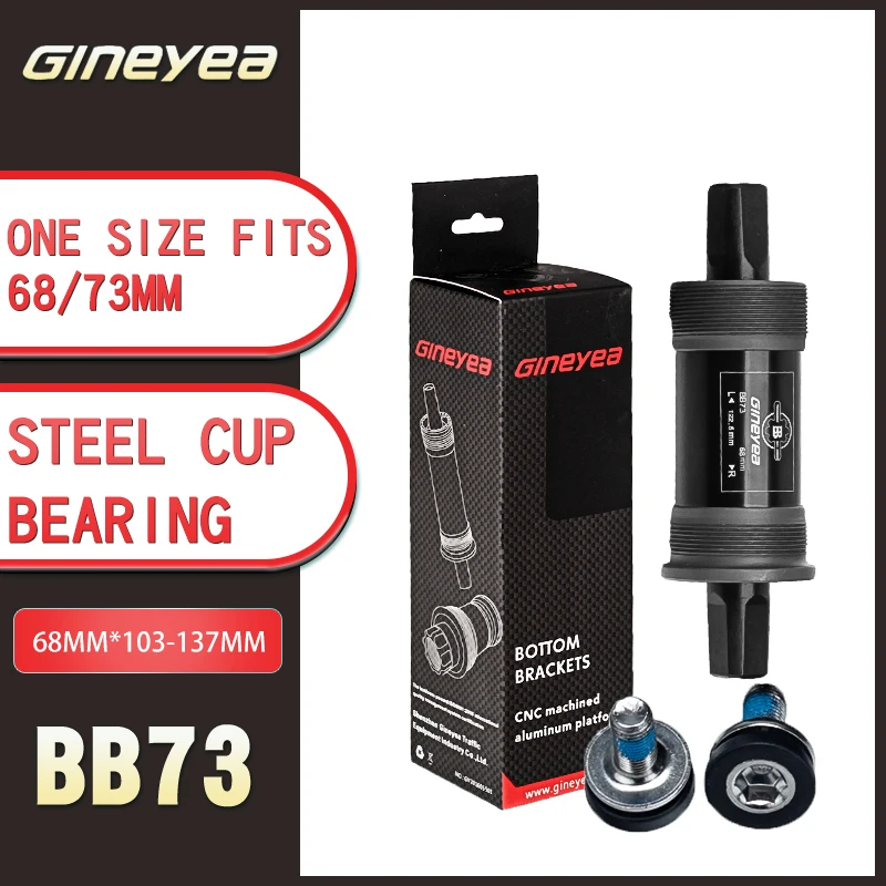 Gineyea BB73 68*103 107 110,5 113 116 118 120 122,5 124 126 127,5 137 MTB Bicket Bracket Square Road Bike BB Sety