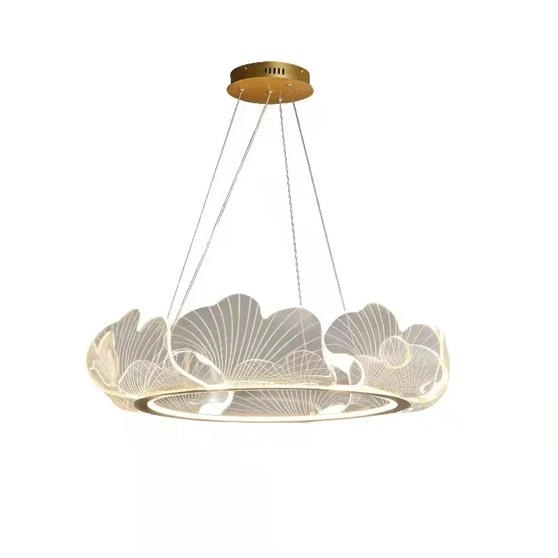 Ginkgo Leaf Luster Nordicy prívesok Svetlo zavesenie zavesenia lampa na obývaciu izbu spálňa