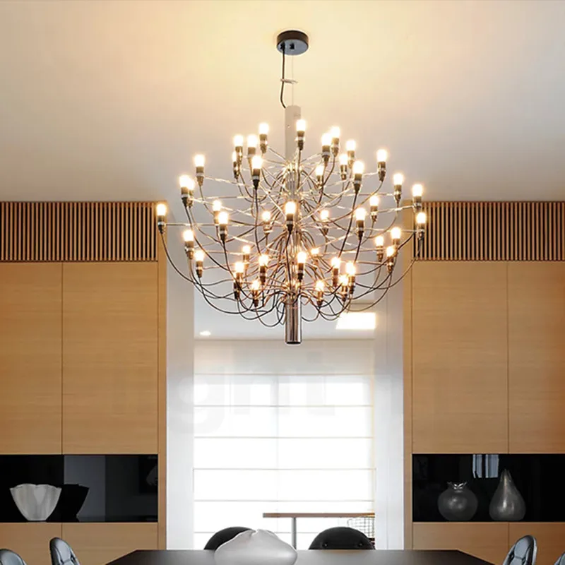 Gino Sarfatti 2097 lustr Nordic Chrome Luster Luxury Light for Living Hotel spálňa izba zlatý čierny strieborný luster