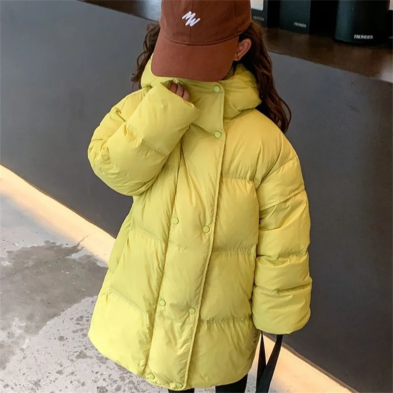 Girls Down Coat bunda bavlnená vetra 2023 Plaid Warm Warm Plus zahusťované zimné lyžiarstvo desať stupňov pod nulovým detským oblečením