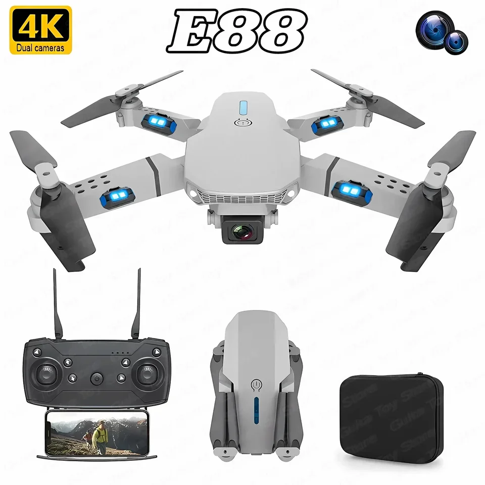 GISAEV E88 PRO WIFI FPV dron so širokým uhlom HD 4K 1080P Výška výšky RC RC Skladba