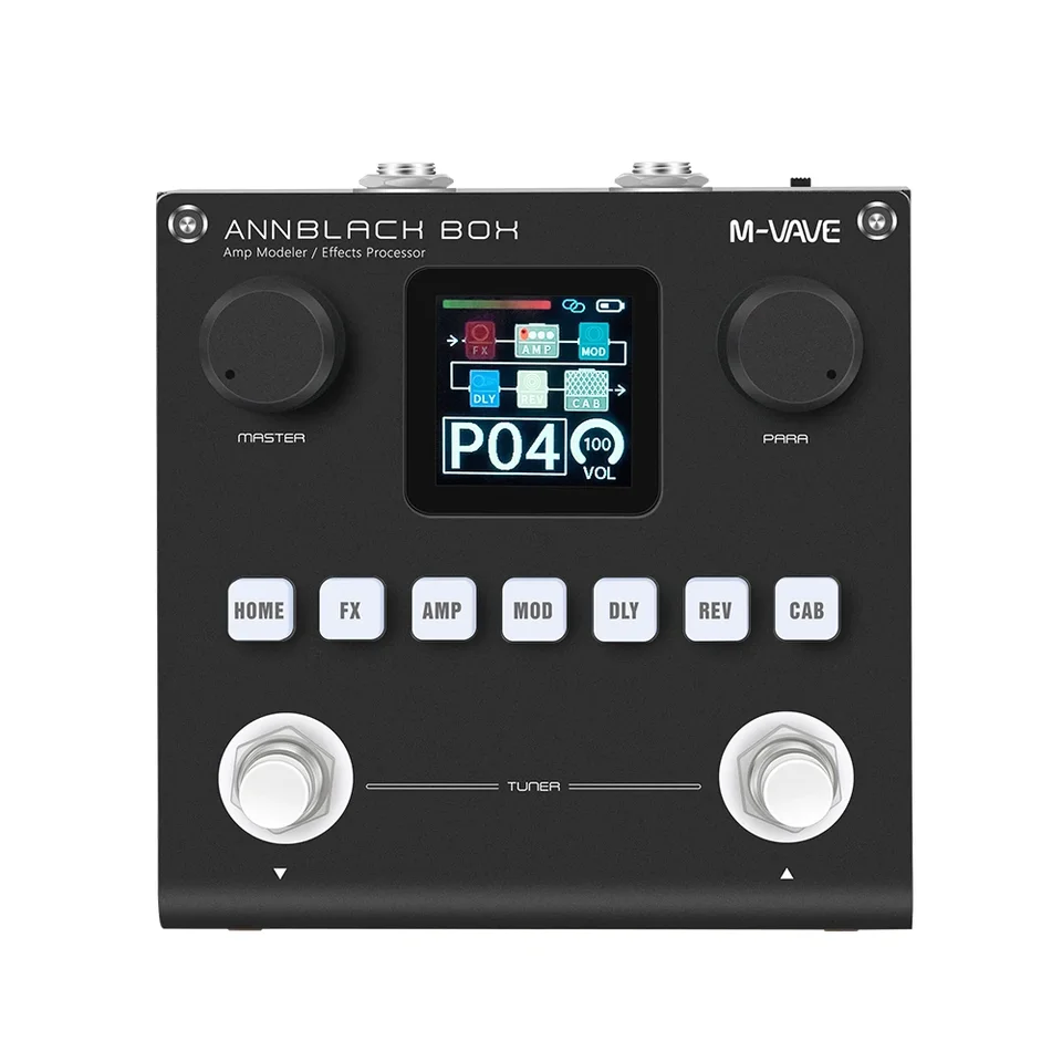 Gitara M-Vave-Blackbox Guitar a Bass AMP Modeler, procesor s viacerými efektmi, nabíjateľný pre elektrické basy
