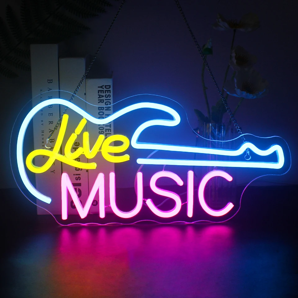 Gitara živá hudba neónové značky LED svetlá pre nástennú dekoráciu farebná mix Party Room Decotion for Home Bars Music Studio Club KTV Lamp