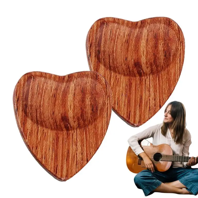 Gitarové výbery pre akustické gitarové gitarové gitarové obrázky Anti-Slip ukulele Picks Mass Mass Wood 2 kusy hladké gitarové rukoväte